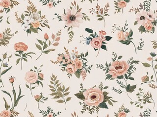 Elegant Floral Designs on White Background