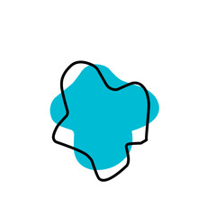 Organic blob shape abstract blue