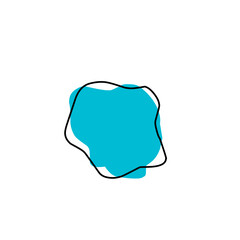 Organic blob shape abstract blue