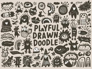 Hand-Drawn Doodles on White Background
