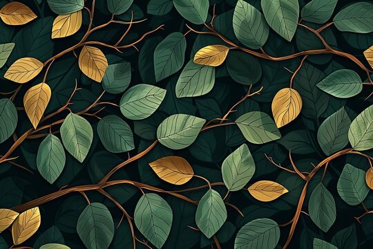 Graphic Design  of Forest Camping  Use deep greens and browns with graphic lines resembling twigs and leaves to evoke a natural and adventurous feel