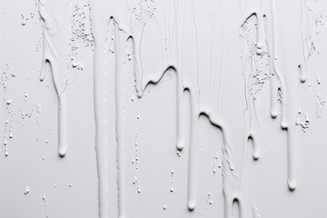 White cream paint drips on white background surface
