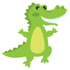 Happy dancing crocodile  vector cartoon illustration