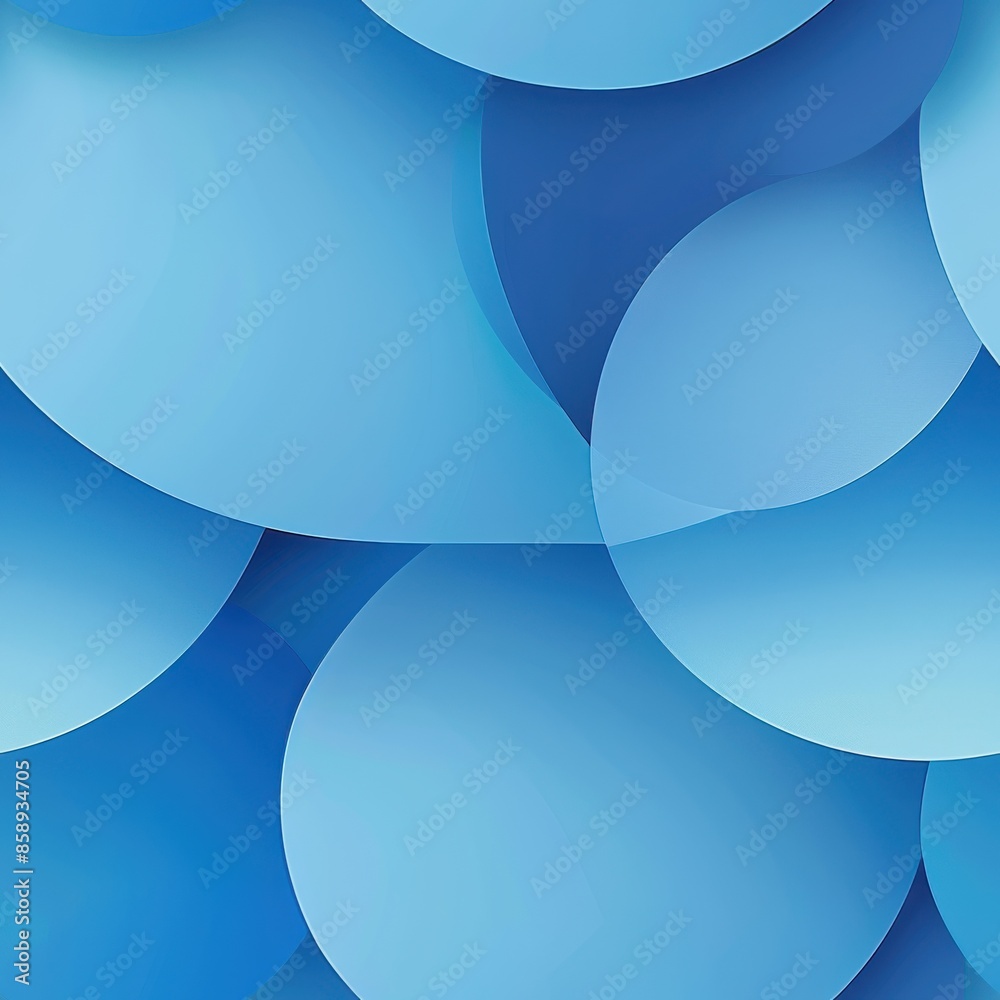 Aufkleber A digital artwork featuring a repeating pattern of overlapping blue circles in various shades. The abstract design creates a sense of depth and movement, highlighting the interplay of light and shadow