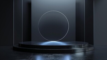 Minimalistic Display Podium with Gradient Light Effects