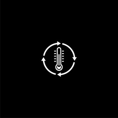 Thermometer climate control icon isolated on dark background