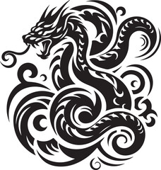 Snake tattoo design silhouette vector art work EPS file