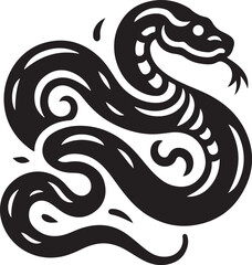 Snake tattoo design silhouette vector art work EPS file