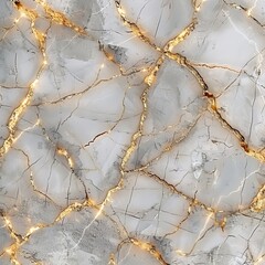 Crackled Light Gray Marble With Gold Lines