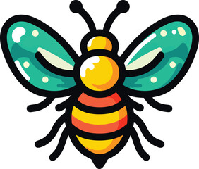 Colourful bee vector illustration