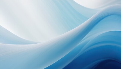 Fototapeta premium Abstract blue and white background with smooth satin or silk wavy folds