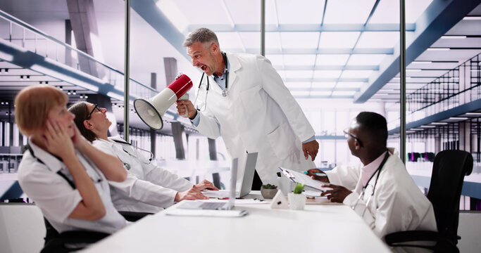 Group Dominator Doctor Bullying Diverse Nurses