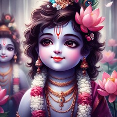 Obraz premium Baby Shree Krishna for Janmashtami | Baby Krishna | Kanha