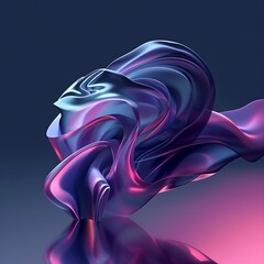Obraz premium Digital Abstract Shape with Indigo and Amaranth