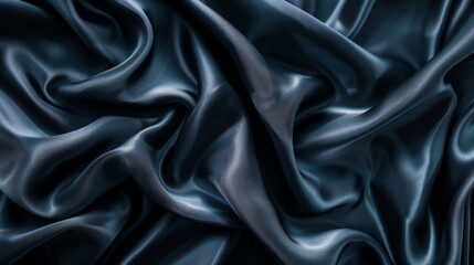 Obraz premium Abstract Draped Blue Satin Fabric