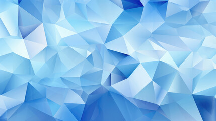 Obraz premium Abstract 3d texture, blue white crystal background illustration, faceted texture with gradient, macro panorama, wide panoramic polygonal wallpaper, Generative AI