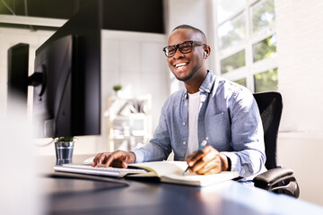 African American Man Thriving in Online Education and Freelancing as a Tutor