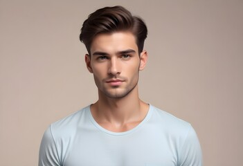 Obraz premium Positive man on clean background