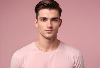 Fototapeta premium Positive man on clean background