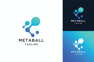 Obraz premium Metaball dot vector logo design inspiration 