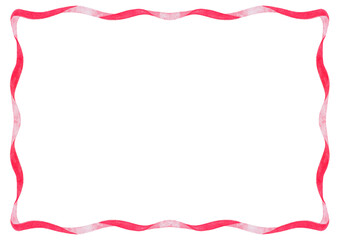 水彩で描いたリボンのフレーム