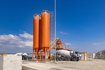 Obraz premium Orange industrial cement plant