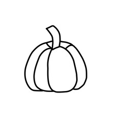 Handdrawn pumpkin outline