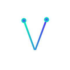 v alphabet tech logo gradient vector eps