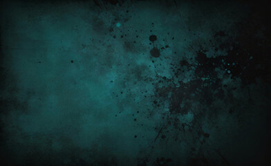 Obraz premium Seamless Glowing green black blue grainy background dark noise texture banner poster backdrop design copy space. Dark matte background with space for design. Toned fabric surface. Template. Empty