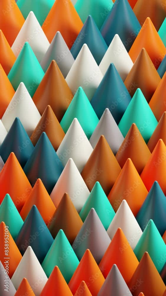 Poster abstract colorful geometric background, motion design 3d render looping animation