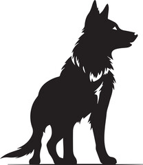 Fototapeta premium Majestic Silhouette of a Dog Against a Vibrant Sunset Sky