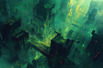 An Aerial View of a Futuristic City