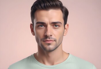 Fototapeta premium Positive man on clean background