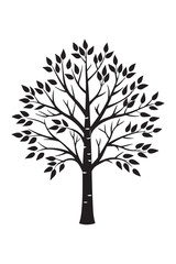 Fototapeta premium Birch silhouette design vector art AI Generated 