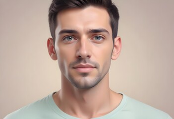 Fototapeta premium Positive man on clean background