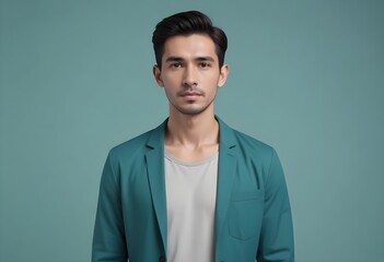 Obraz premium Positive man on clean background
