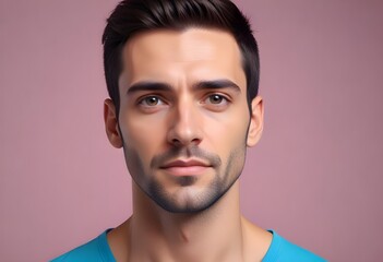 Obraz premium Positive man on clean background