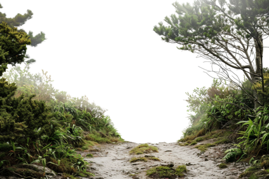 Nature Path through Forest Isolated on Transparent Background