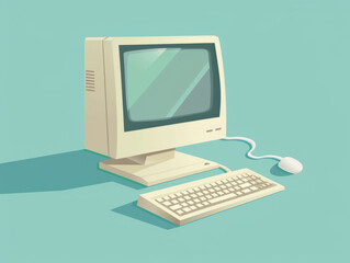 illustration of computer monitor and keyboard