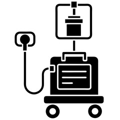 Anesthesia machine icon silhouette vector design illustration.