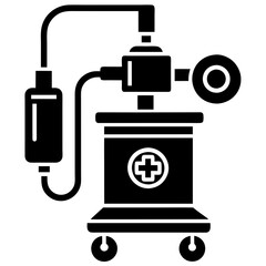 Anesthesia machine icon silhouette vector design illustration.