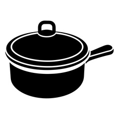 sauce pan icon design vector silhouette illustration