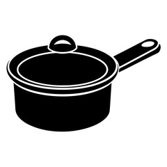 sauce pan icon design vector silhouette illustration