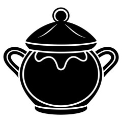 vector pot icon silhouette illustration.