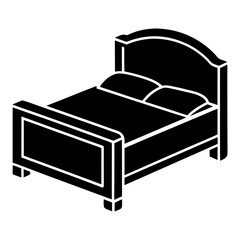 Bed icon silhouette vector illustration.