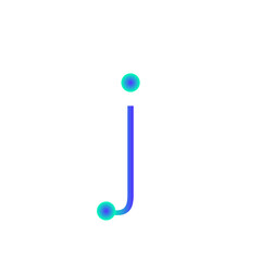 j alphabet tech logo gradient vector eps