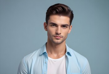Obraz premium Positive man on clean background