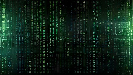 Abstract Digital Matrix Background - Generative AI