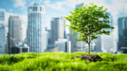 Energy saving concept green energy Preserve nature, preserve the world.