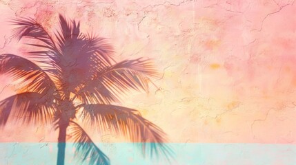 Palm Shadow on Pink Wall